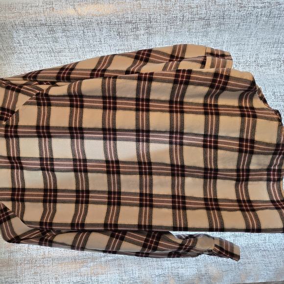 Terra & Sky Burgundy and Cream Plaid Shirt - Picture 3 of 3